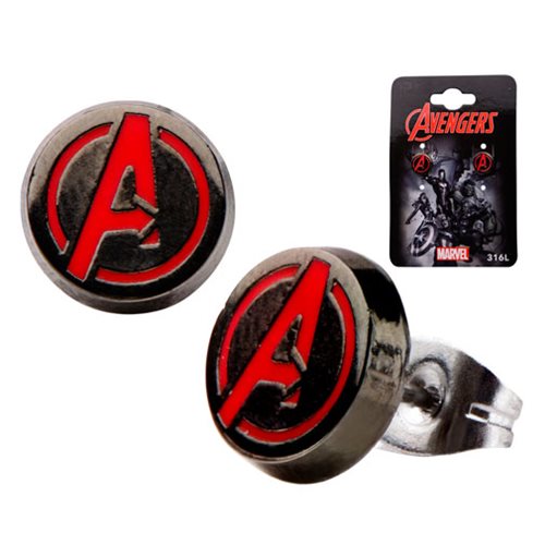 Avengers A Logo Red Round Stud Earrings